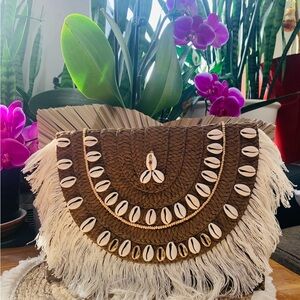 Bohemian Brown and Cream Fringe Clutch